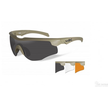 Lunettes de protection balistiques Rogue Comm tan écans fumé/incolore/orange